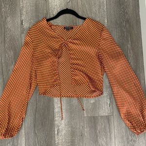 Size S satin front tie top